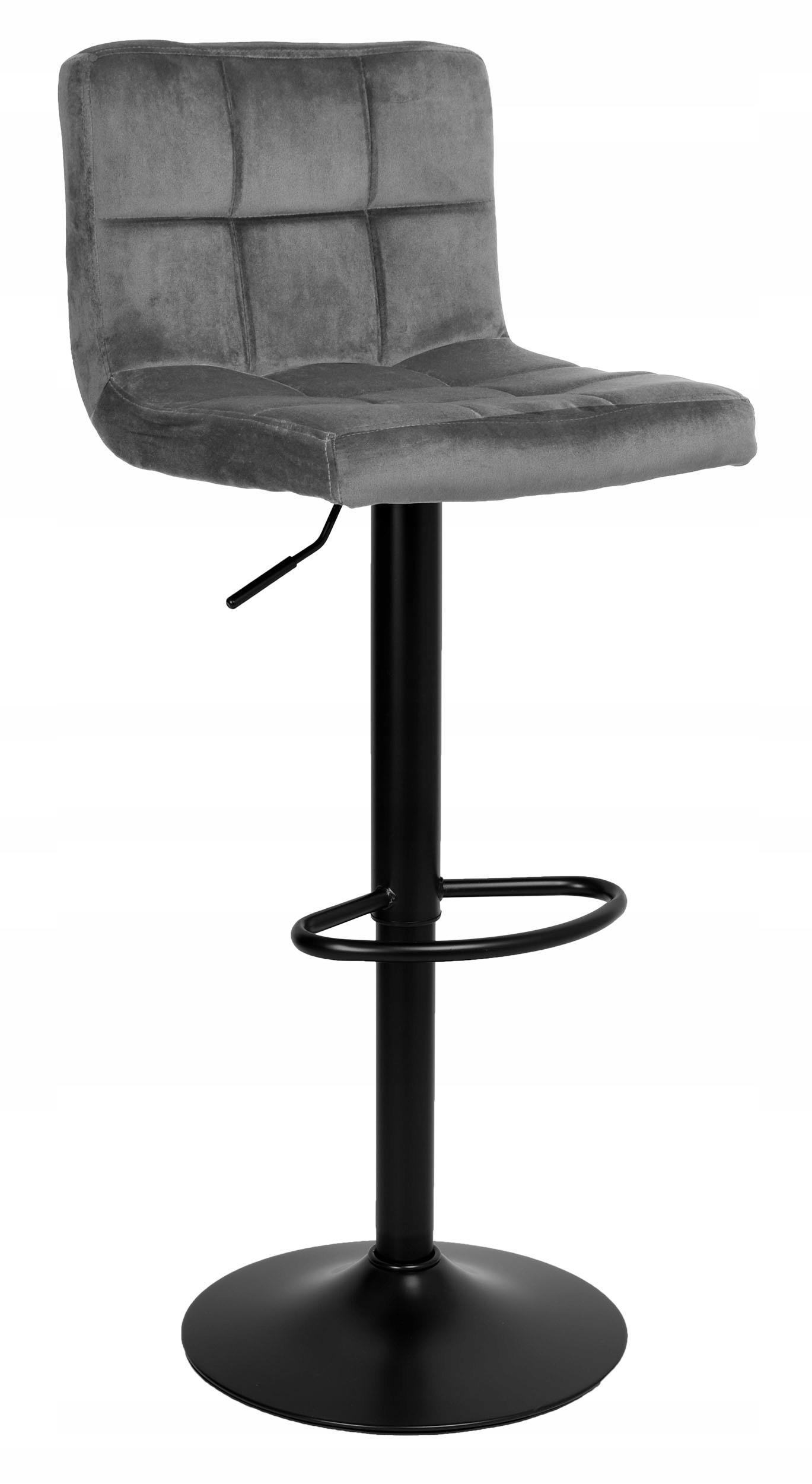 Krzesło barowe ARAKO BLACK aksamitne grafitowe VELVET
