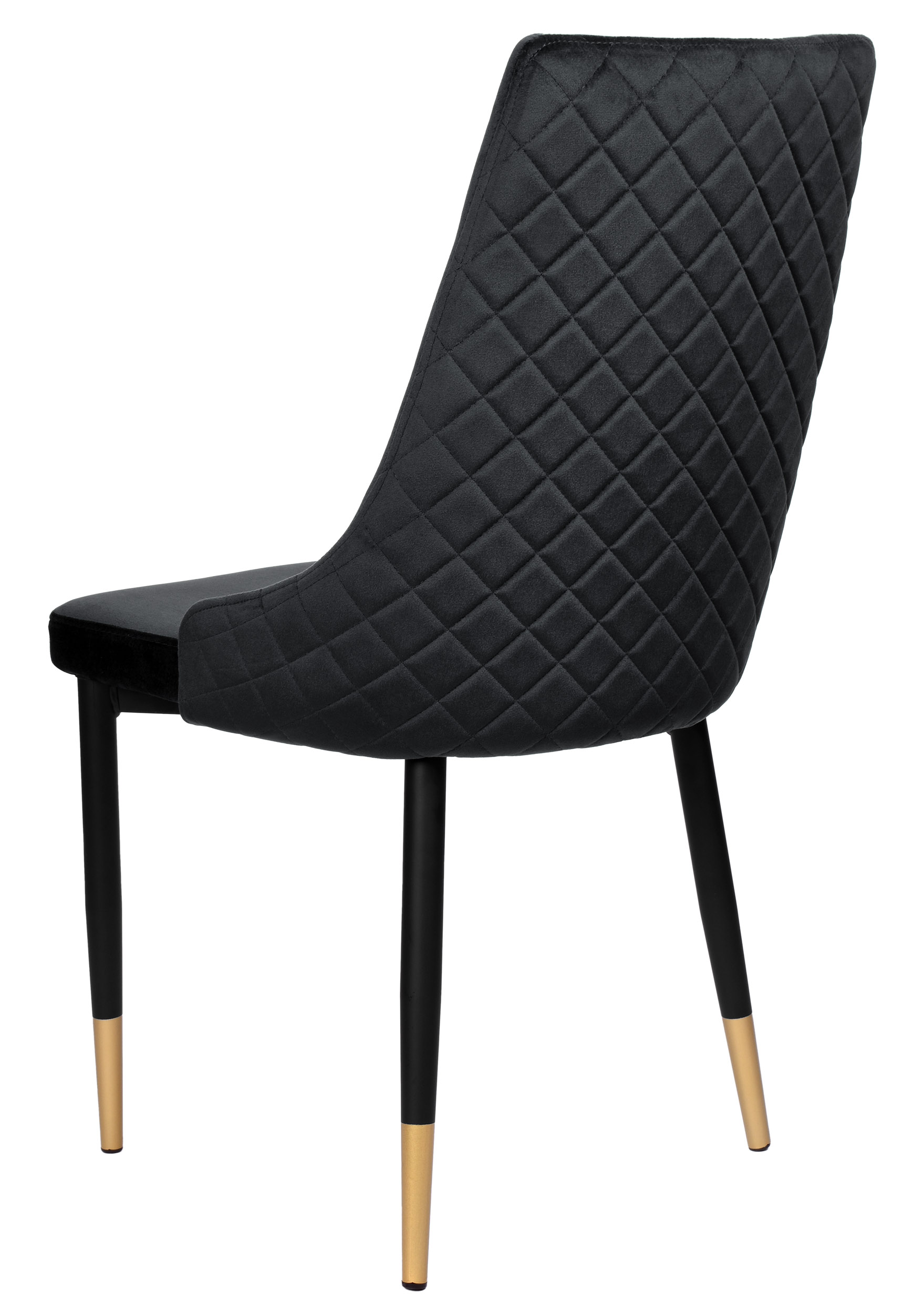 krzesło aksamitne vermont czarne tył