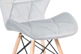 Krzesło  aksamitne K-RENNES VELVET srebrno-szare