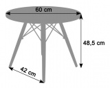 Stolik kawowy okrągły Massimo 60cm srebrnoszary