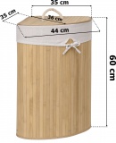 Kosz narożny na pranie bambusowy 60L naturalny