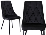 Krzesło aksamitne LINCOLN czarne