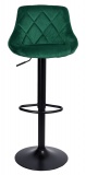Krzesło barowe CYDRO BLACK welurowe ciemnozielone VELVET