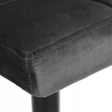 Krzesło barowe ARAKO BLACK aksamitne grafitowe VELVET